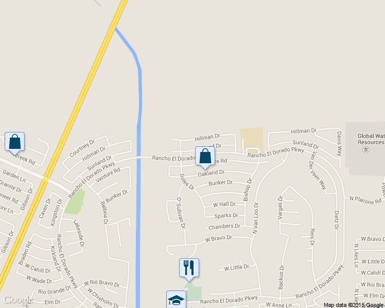 map of restaurants, bars, coffee shops, grocery stores, and more near 42659 West Sunland Drive in Maricopa