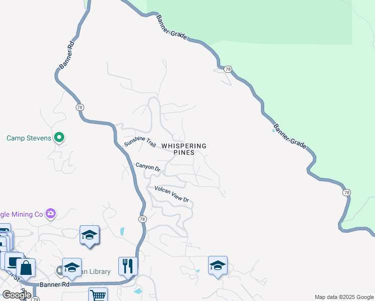 map of restaurants, bars, coffee shops, grocery stores, and more near 1218 Sunshine Trail in Julian