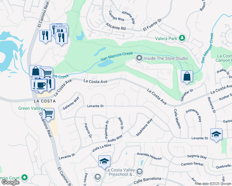 map of restaurants, bars, coffee shops, grocery stores, and more near 2406 Sacada Circle in Carlsbad