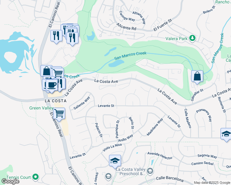map of restaurants, bars, coffee shops, grocery stores, and more near 2454 Torrejon Place in Carlsbad