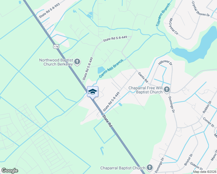 map of restaurants, bars, coffee shops, grocery stores, and more near 105 Schieble Way in Summerville