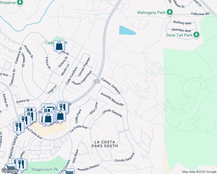 map of restaurants, bars, coffee shops, grocery stores, and more near 3522 Camino Cereza in Carlsbad