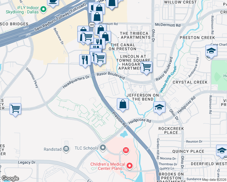 map of restaurants, bars, coffee shops, grocery stores, and more near 8064 Ingram Dr in Plano