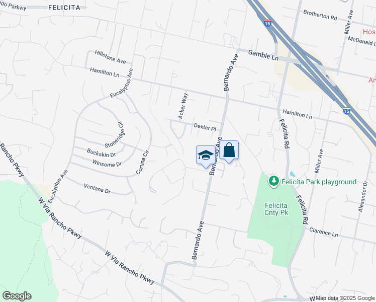 map of restaurants, bars, coffee shops, grocery stores, and more near 2340 Lomica Place in Escondido