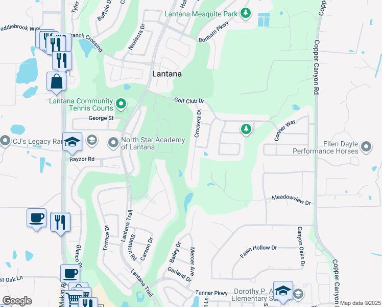 map of restaurants, bars, coffee shops, grocery stores, and more near 8990 Crockett Drive in Lantana