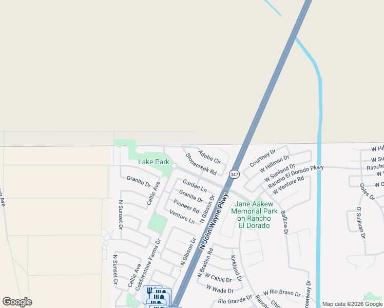 map of restaurants, bars, coffee shops, grocery stores, and more near 44084 Adobe Circle in Maricopa