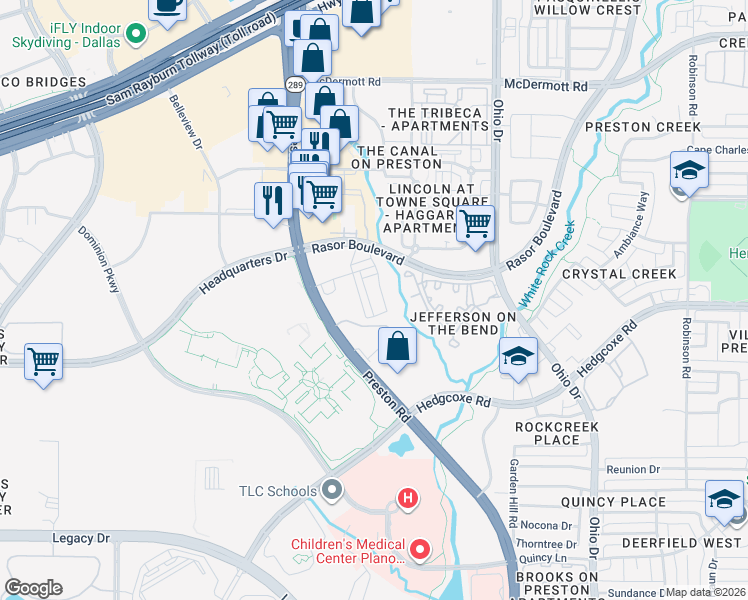 map of restaurants, bars, coffee shops, grocery stores, and more near 8064 Ingram Dr in Plano