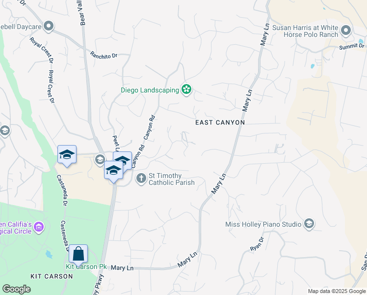 map of restaurants, bars, coffee shops, grocery stores, and more near 917 Gretna Green Way in Escondido