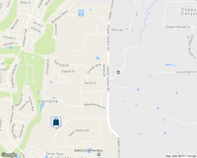 map of restaurants, bars, coffee shops, grocery stores, and more near 1620 Presley Way in Argyle