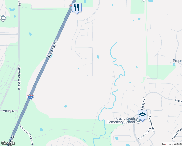 map of restaurants, bars, coffee shops, grocery stores, and more near Basket Flower Road in Flower Mound