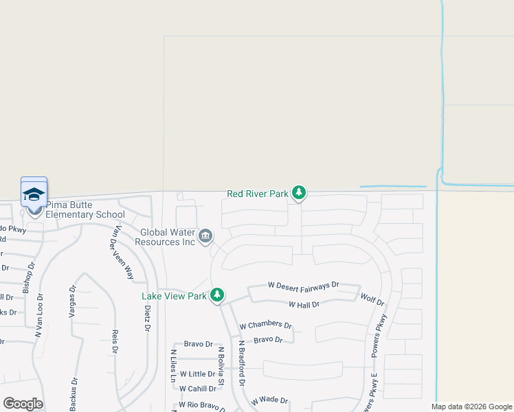 map of restaurants, bars, coffee shops, grocery stores, and more near 40860 West Shaver Drive in Maricopa