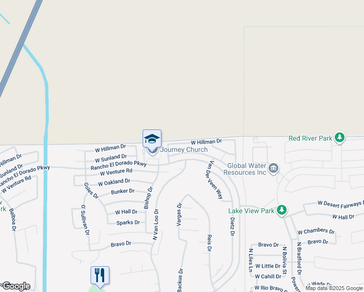 map of restaurants, bars, coffee shops, grocery stores, and more near 41979 West Hillman Drive in Maricopa