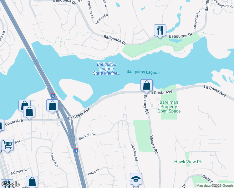 map of restaurants, bars, coffee shops, grocery stores, and more near 783 La Costa Avenue in Encinitas