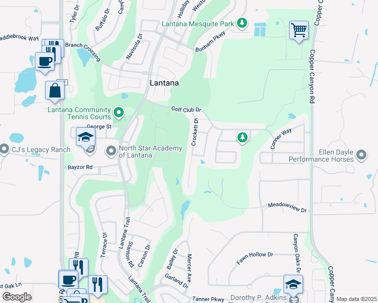 map of restaurants, bars, coffee shops, grocery stores, and more near 8990 Crockett Drive in Lantana