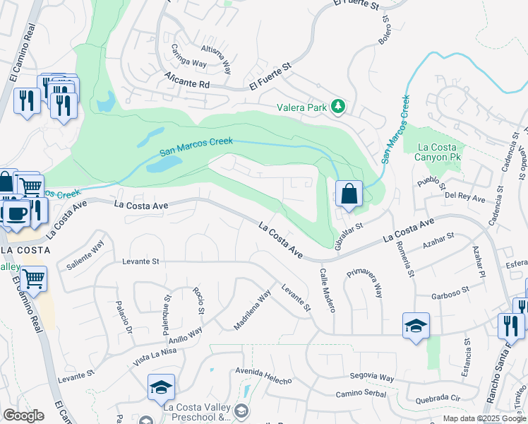 map of restaurants, bars, coffee shops, grocery stores, and more near 7548 Vieja Castilla Way in Carlsbad