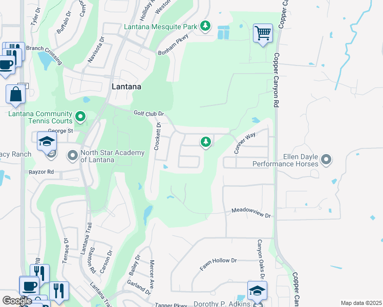 map of restaurants, bars, coffee shops, grocery stores, and more near 1151 Mission Lane in Lantana