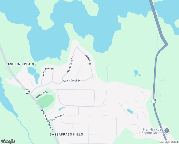 map of restaurants, bars, coffee shops, grocery stores, and more near 119 Moss Creek Drive in LaGrange