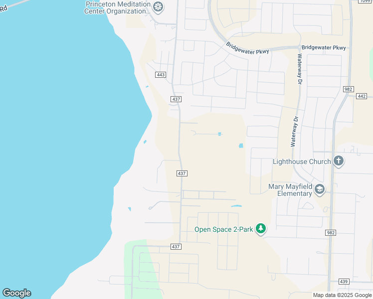 map of restaurants, bars, coffee shops, grocery stores, and more near 6147 County Road 437 in Princeton