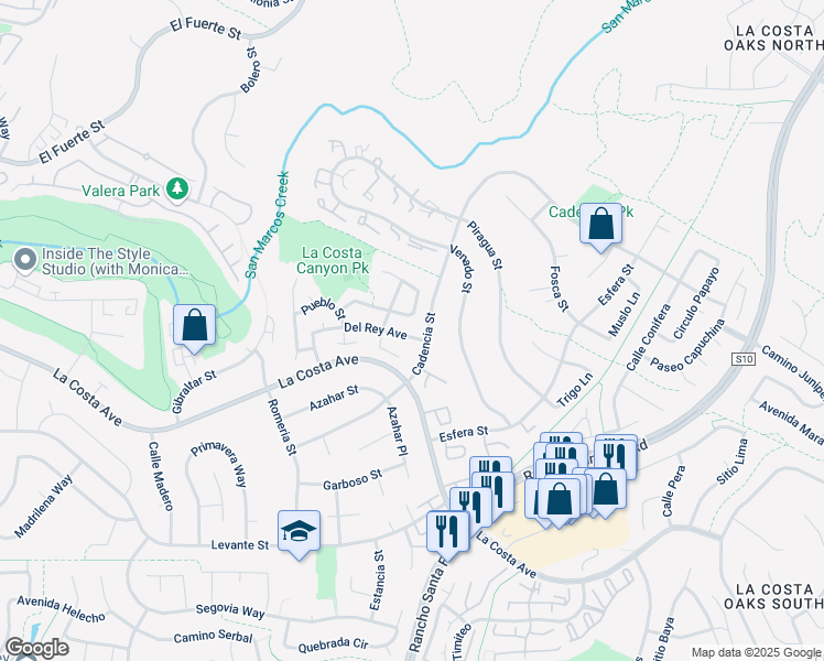 map of restaurants, bars, coffee shops, grocery stores, and more near 3134 Del Rey Avenue in Carlsbad