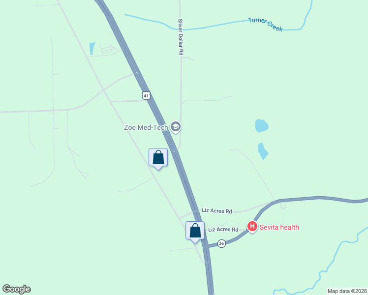 map of restaurants, bars, coffee shops, grocery stores, and more near 101 Silver Dollar Road in Barnesville