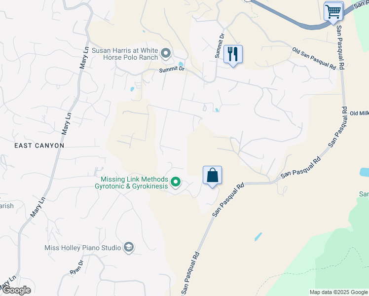 map of restaurants, bars, coffee shops, grocery stores, and more near 176 Rancho Del Ray in Escondido