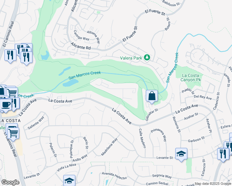 map of restaurants, bars, coffee shops, grocery stores, and more near 2533 Navarra Drive in Carlsbad