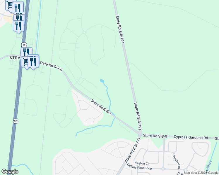 map of restaurants, bars, coffee shops, grocery stores, and more near 998 Bald Cypress Drive in Moncks Corner