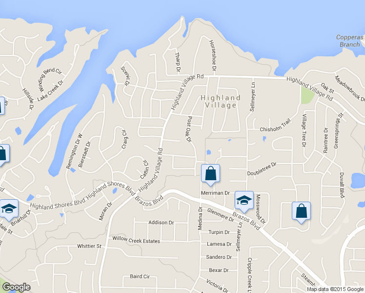 map of restaurants, bars, coffee shops, grocery stores, and more near 111 Russell Drive in Highland Village