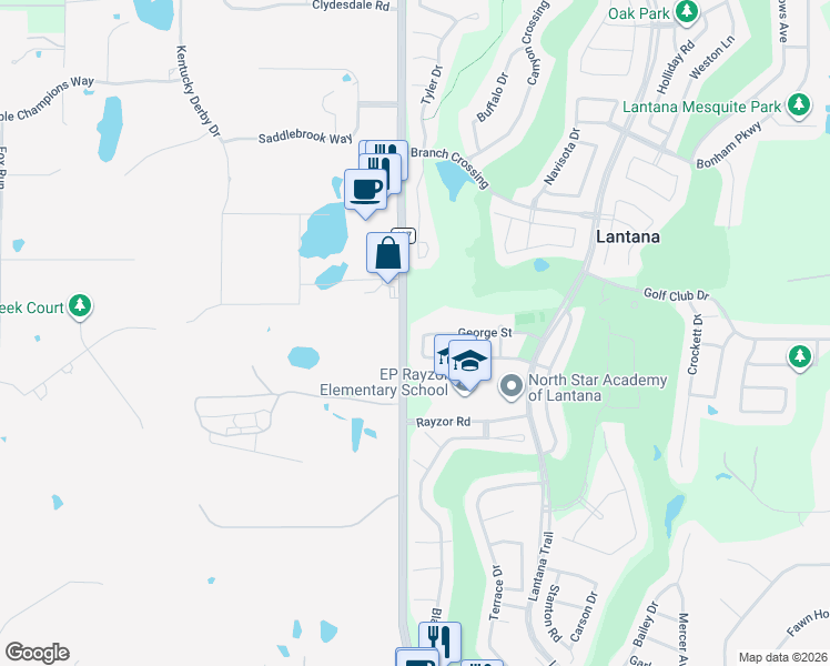 map of restaurants, bars, coffee shops, grocery stores, and more near 8971 Newton Street in Lantana