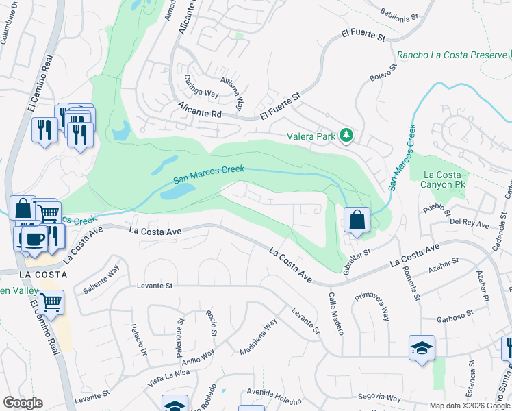 map of restaurants, bars, coffee shops, grocery stores, and more near 2517 Navarra Drive in Carlsbad