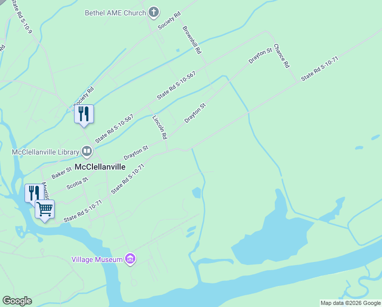 map of restaurants, bars, coffee shops, grocery stores, and more near 439 Dupre Road in McClellanville