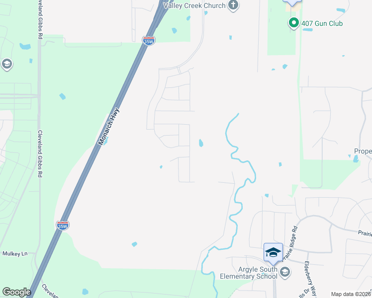 map of restaurants, bars, coffee shops, grocery stores, and more near Interstate 35W in Flower Mound