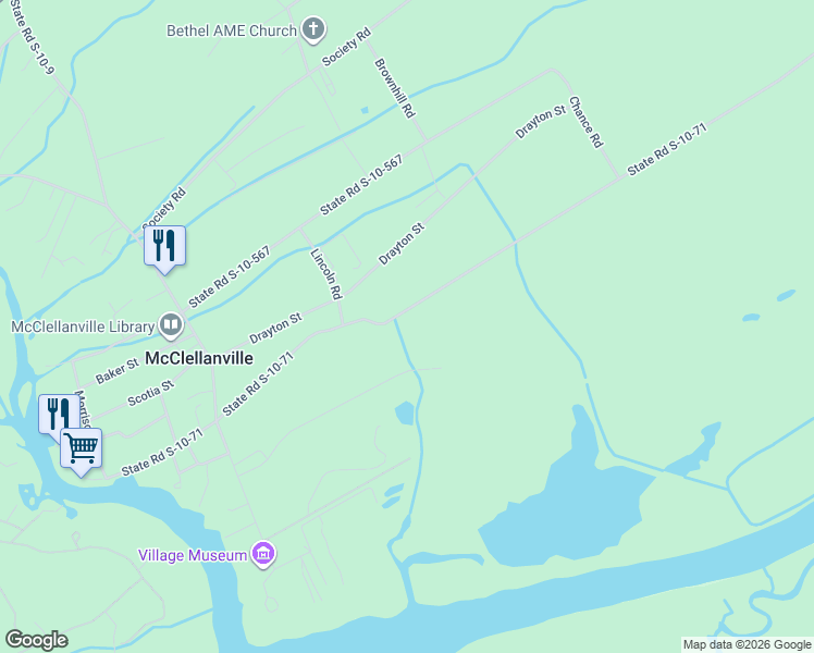 map of restaurants, bars, coffee shops, grocery stores, and more near 439 Dupre Road in McClellanville