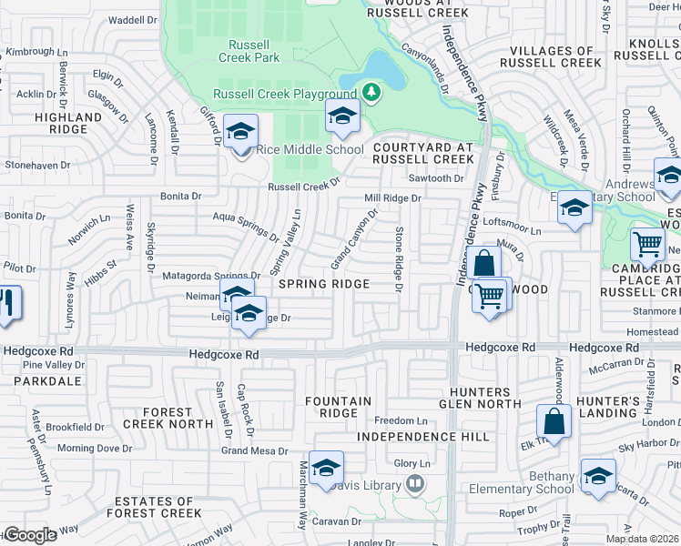 map of restaurants, bars, coffee shops, grocery stores, and more near 8109 Grand Canyon Drive in Plano