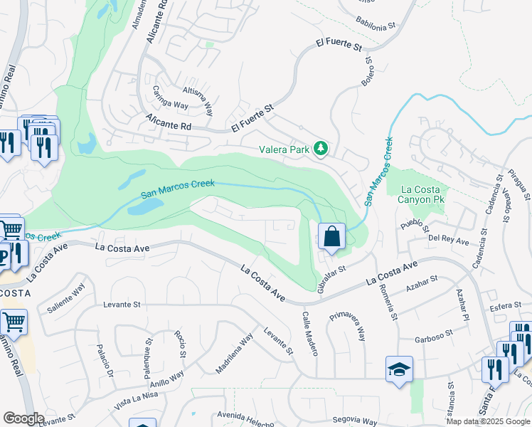 map of restaurants, bars, coffee shops, grocery stores, and more near 2544 Navarra Drive in Carlsbad