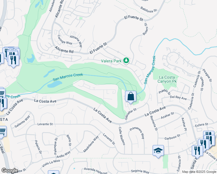 map of restaurants, bars, coffee shops, grocery stores, and more near 2552 Navarra Drive in Carlsbad