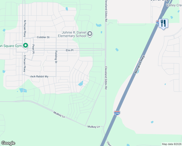 map of restaurants, bars, coffee shops, grocery stores, and more near 8281 County Road 338 in Northlake