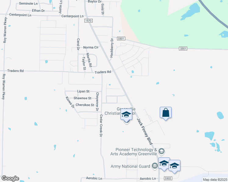 map of restaurants, bars, coffee shops, grocery stores, and more near 117 Arrowhead Drive in Greenville
