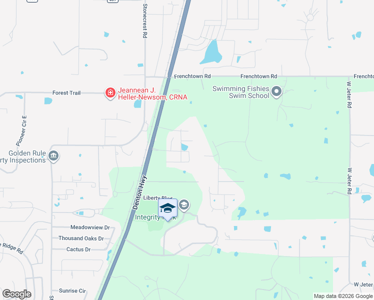 map of restaurants, bars, coffee shops, grocery stores, and more near 8719 U.S. 377 in Argyle