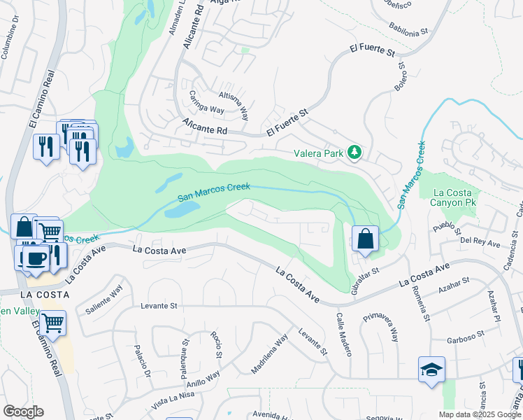 map of restaurants, bars, coffee shops, grocery stores, and more near 2508 Navarra Drive in Carlsbad