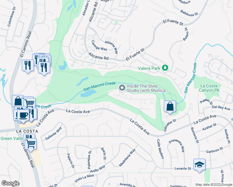 map of restaurants, bars, coffee shops, grocery stores, and more near 2500 Navarra Drive in Carlsbad