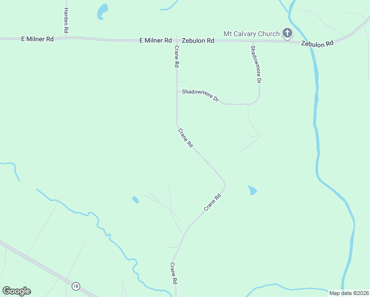 map of restaurants, bars, coffee shops, grocery stores, and more near 346 Crane Road in Zebulon