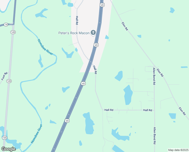 map of restaurants, bars, coffee shops, grocery stores, and more near 858 Hall Road in Macon