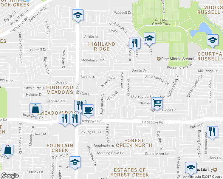map of restaurants, bars, coffee shops, grocery stores, and more near 3808 Pilot Drive in Plano