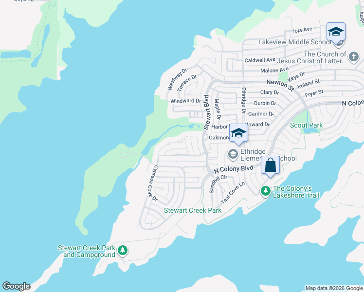 map of restaurants, bars, coffee shops, grocery stores, and more near 3818 Pebble Beach Court in The Colony