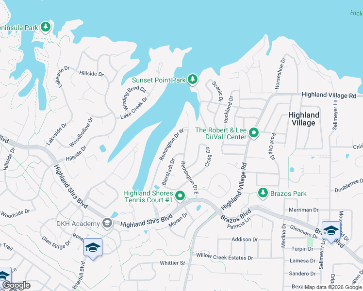 map of restaurants, bars, coffee shops, grocery stores, and more near 427 Remington Drive East in Lewisville