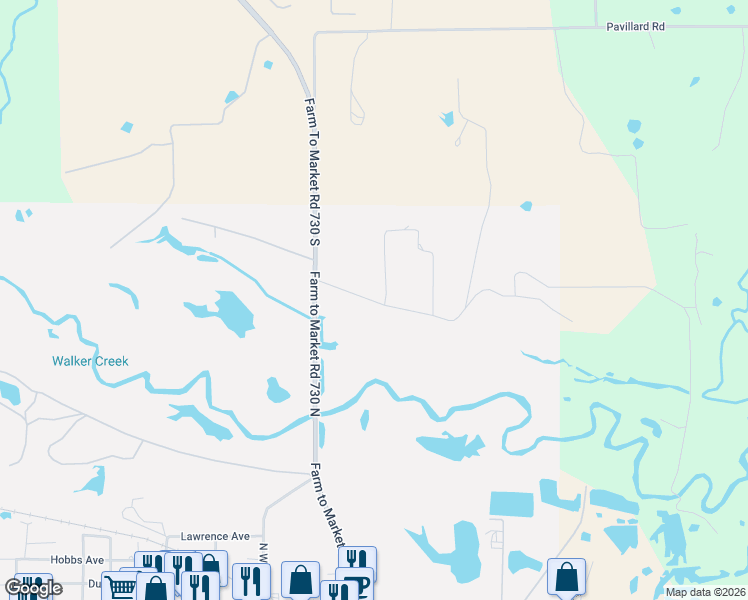 map of restaurants, bars, coffee shops, grocery stores, and more near 101-117 Abel Lane in Boyd