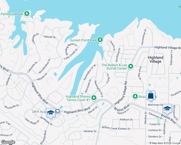 map of restaurants, bars, coffee shops, grocery stores, and more near 427 Remington Drive East in Lewisville