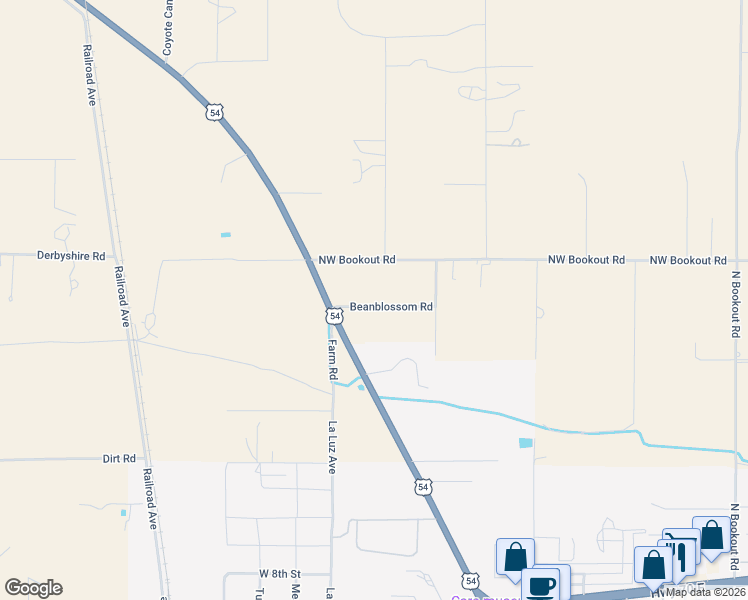 map of restaurants, bars, coffee shops, grocery stores, and more near 11 Beanblossom Road in Tularosa