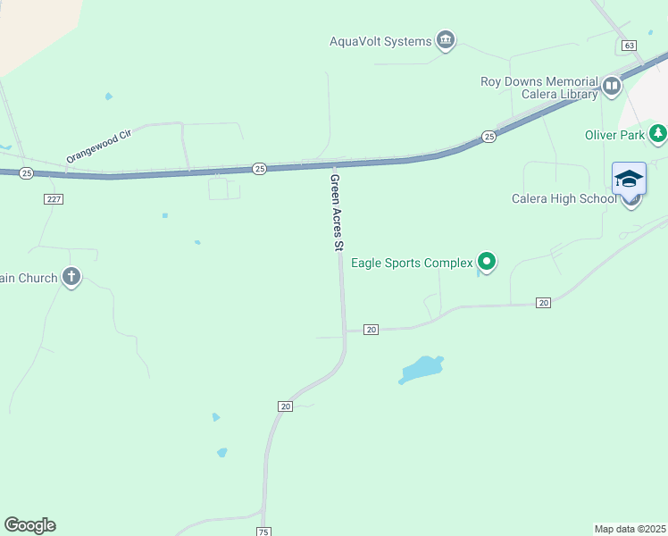 map of restaurants, bars, coffee shops, grocery stores, and more near 176 Green Acres Street in Calera